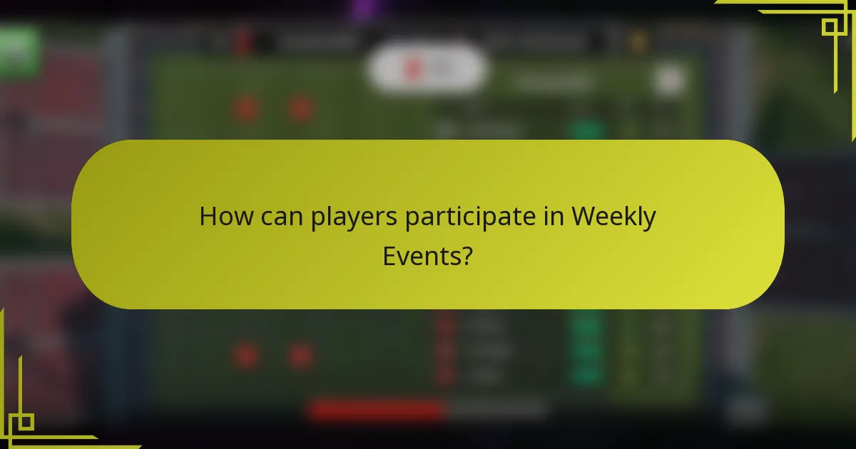 How can players participate in Weekly Events?