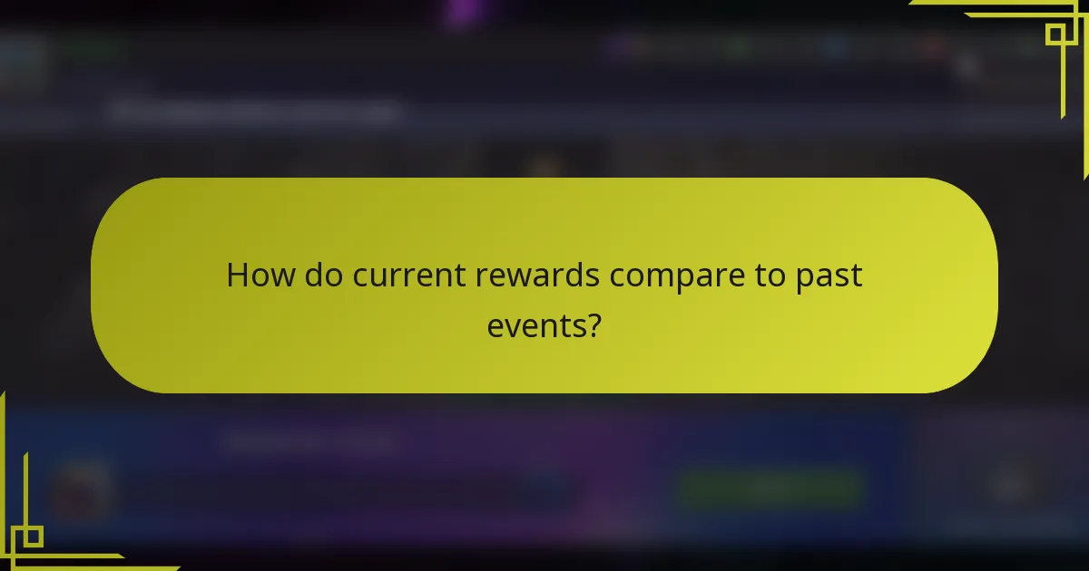 How do current rewards compare to past events?
