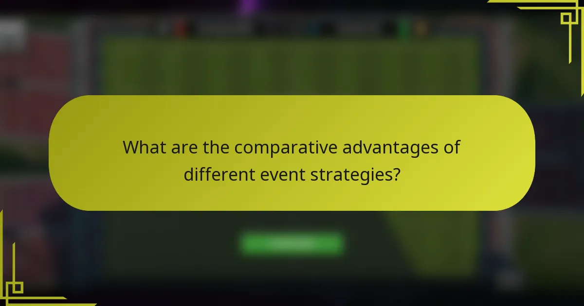 What are the comparative advantages of different event strategies?