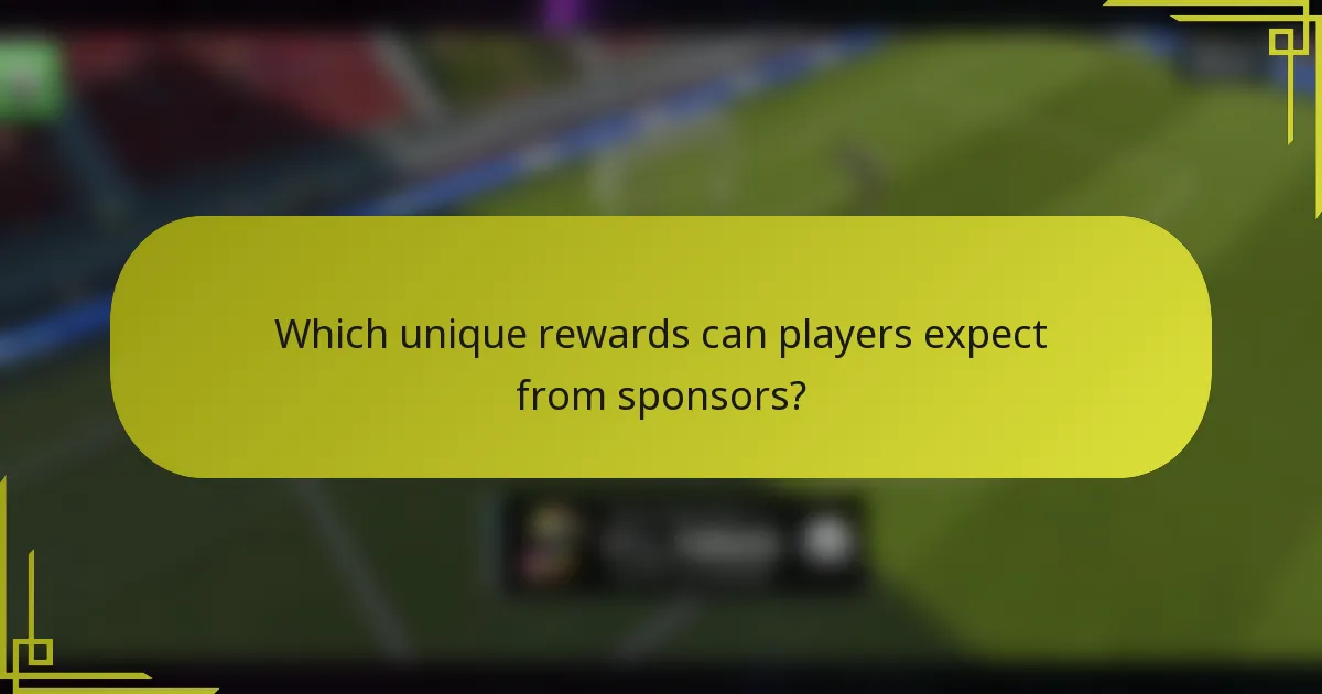 Which unique rewards can players expect from sponsors?